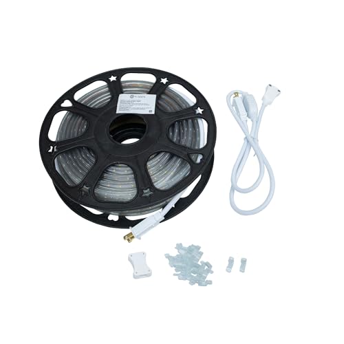 Tecnolite Aplicaciones-Tlapps. Manguera plana de LED para exterior 127V,IP65 en tonos blanco calido y luz de dia Garantia 2 años (Blanco Cálido 3528SMD)
