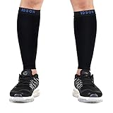 Idson Calf Compression Sleeves,20-30mmhg Graduated Leg Compression Sleeve for Men and Women,Calf Guard Shin Splints Sleeve Support,Calf Pain Relief,Great for Running,Cycling,Travel-1 Pair,Black