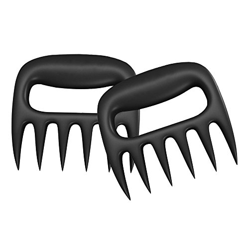 Pulled Shredder Food Claws - Easily Lift, Shredding Handling & Cut Food - Food grade safety material | Dish Washer Safe | Easy Storage | Heat Resistant Nylon - BPA Free Barbecue Paws (BLACK) (Black)
