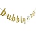 LeeSky Gold Glittery Bubbly Bar Banner and Gold Glittery Circle Dots Garland -Graduation Party Bachelorette Party Wedding Engagement Party Decoration Supplies