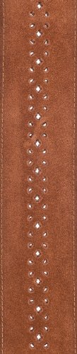 Planet Waves Vented Leather Guitar Strap, Camel Suede Rosette