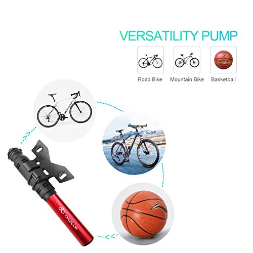 image for CYCPLUS Mini Portable Bike Tire Pump Bicycle Fram Mount Pump Fits Pres