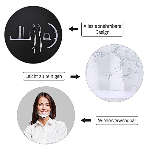 Innoo Tech - Visera protectora de plástico transparente universal para proteger la cara contra líquidos, protector facial para boca y nariz