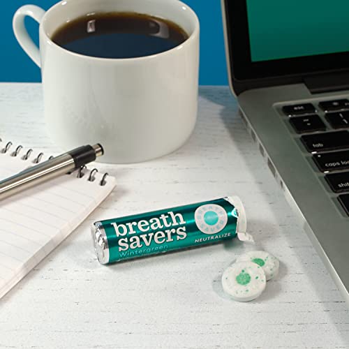BREATH SAVERS Wintergreen Rings, Individually Wrapped Sugar Free Breath Mints Rolls, 0.75 oz (24