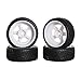 SkyQ 5 Spoke Plastic Wheel Rims and Rubber Tires for HSP HPI RC 1:10 On Road Car White Pack of 4