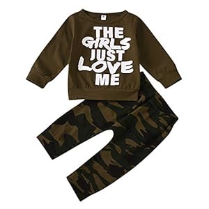 2 Stks Baby Peuter Jongens Mode Outfits Brief Afdrukken Herfst Lange Mouw Katoen Sweatshirt Camouflage Patroon Broek…