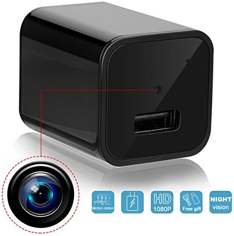 Hidden Spy Camera - Spy Camera Adapter - Hidden Nanny Cam - USB Charger Camera - Mini Spy Camera 1080P- Hidden Security Camera with Infrared for Men Women Kids Home Security