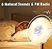 Sunrise Alarm Clock, Wake Up Light with 6 Nature Sounds, FM Radio, Digital Clock, Color Light,FM Radio and Touch Control (Wood-White)