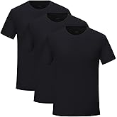 POUDEW Men's Stretch Viscose Moisture-Wicking Tagless Undershirts, Pack of 3