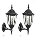 FUDESY Outdoor Wall Porch Lights, Exterior Waterproof Wall Sconce Light Fixture, Black Plastic Wall Lantern Wall Mount Lighting for Front Door, Garage, Patio, FDS341B2 (Bulb Included)