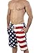 Licensed-Mart Originals Patriotic American USA Flag Lightweight Fleece Shorts TAF04 L