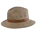 Dorfman Pacific Men's One-Piece Canvas Faux Leather-Trim Safari Hat,Bark,Medium