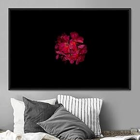 signwin Framed Canvas Wall Art Pink Flower Portrait...