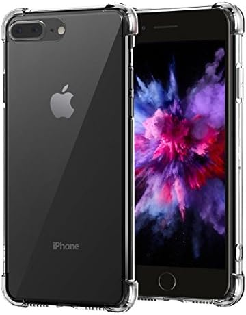 iPhone 7 Plus Case, TPU Material Shock Proof iPhone 8 Plus Case Cover 4-Corner Specialized Shock Absorption TPU Bumper Protection Slim Soft for iPhone 7 Plus (2016)/iPhone 8 Plus (2017) (Clear)