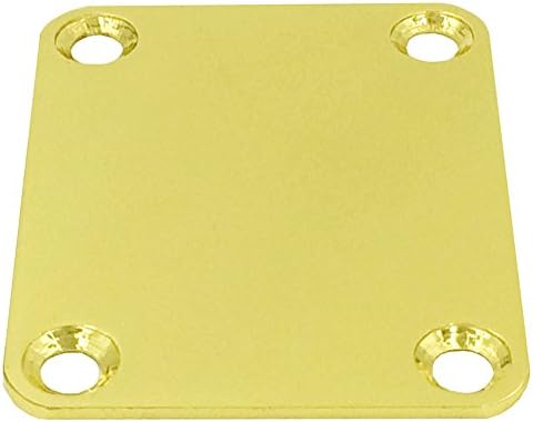Gold 4 Bolt Neck Plate Plain with Screws for FD Strat Tele Basses Replacement