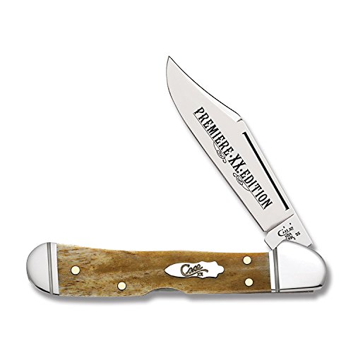 Case smooth antique bone mini copperlock pocket knife