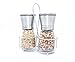Delis Salt and Pepper Grinder Mill, Adjustable Grinders & Shakers Set, with Strong & Durable Mechanism, Brushed 304 degree Stainless-Steel, Glass Small Body, 5 Grade Adjustable Ceramic Rotor