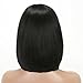 MERISIHAIR Short Bob Wigs Synthetic Hair Black Straight Wig with Flat Bangs 11 Inches Heat Resistant Kinky Full Wigs for Women Natural As Real Hair+Free Wig Cap(Black)