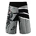 SOTF Men's Gray Sports Pants Tiger Muay Thai Boxing Shorts MMA Shorts (L)