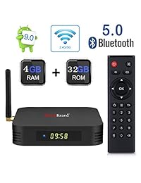 Caja de TV Android 9.0, Greatlizard TX6, Android Box 4 GB DDR3 32 GB ROM BT5.0 WiFi doble 2,4 G + 5 G Quad Core 1080p 4 K HDR Smart TV Media Box