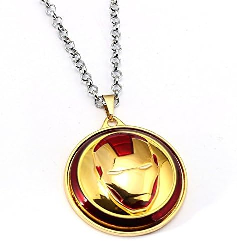 Marvel superhero infinity war iron mask stainless steel pendant necklace by Urartu Creative's (Red)