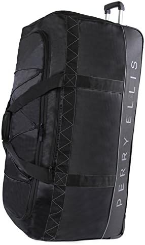 Perry Ellis Men's Extra Large 35" Rolling Duffel Bag-A335, Black/Grey, One Size 1 Perry Ellis Men's Extra Large 35" Rolling Duffel Bag-A335, Black/Grey, One Size