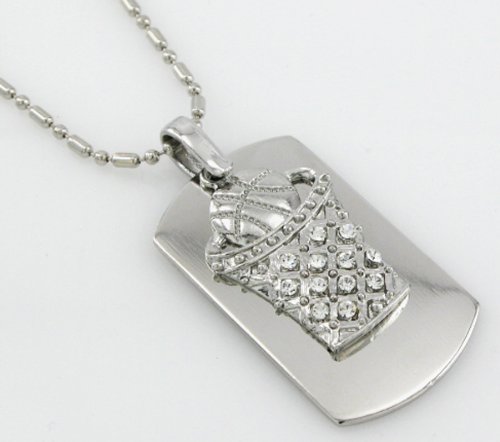Basketball Hoop - Dog Tag Necklace-free Chain