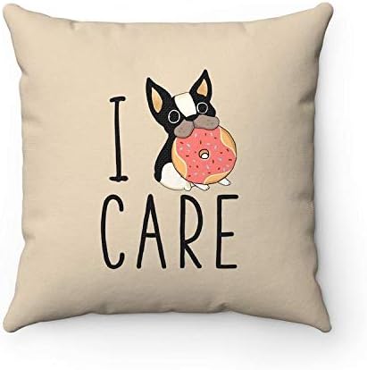 Lplpol I Donut Care Funny Quote Square Pillow Cases French Bulldog Dog Throw Pillow Covers