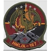 HML/A-167 Warriors Squadron Patch, 4 in | With Hook and Loop