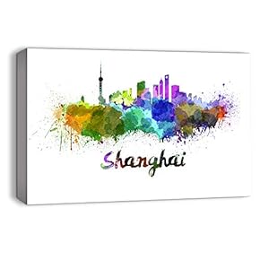 Canvas Wall Art Watercolor Abstract Ink Splash Painting Artwork for Home Prints Framed - 12x18 inches