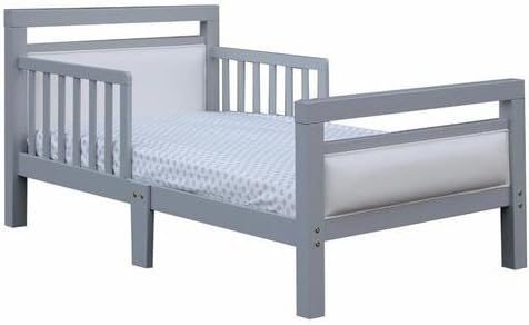 Orbelle Trading Modern Padded Toddler Bed, Grey/White