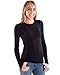 Clothes Effect Women's Plain Long Sleeve T-Shirt Crew Neck