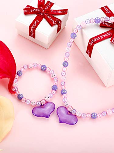 image for Zhanmai Kids Jewelry Set Lovely Princess Necklace Bracelet Set Girls H