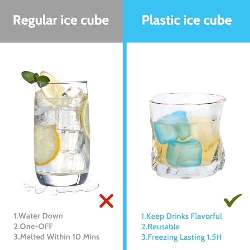 SHENGQIPC Reusable Ice Cubes for Camping, 360 Pack, 12 lbs | No Mess, No Diluting, BPA-FREE, Slow Melt, Refreezable, Large Pack for Drinks, Cooler, Party, Bars, Ice Bath, Outdoor Parties