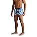 Project 5I – Men’s Swim Briefs – Poly-Spandex Performance Fabric Square Leg Swimwear Boxers for Men, Contoured Pouch, Compression Blend - Blue Geometric - Large