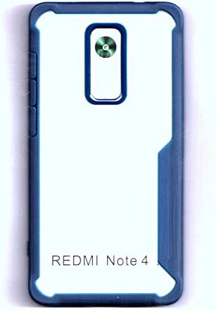 MOBILEJOY Hybrid Soft TPU Bumper Transparent Clear Ultra-Thin Hard Protect Shock Proof Hard Back Case Cover for Xiaomi Redmi Note 4 (Blue)