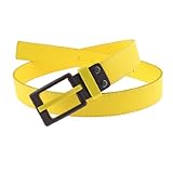 Plastic Single Pin Buckle Faux Leather Waist Belt for Men Lady