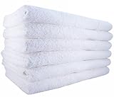 MHF Cotton 24 x 50 Inch Bath Towels,White, 6-Pack