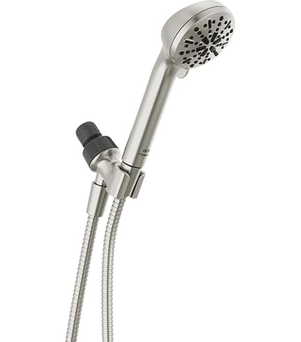 DELTA FAUCET Handbrause 75701C – 7 Strahlarten, Chrome, Mit Touch-Clean Düsen, Pause-Funktion, Inkl. 1,5 M Schlauch, Wassersparend WaterSense