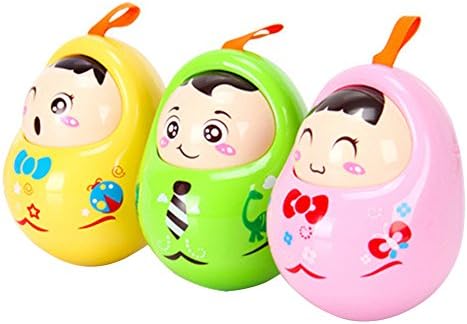 AMGlobal Roly-poly Toy, Cute Tumbler Doll, Tumbler Baby Toy with sound For Baby For Fun( Random Color, 1 Pcs)