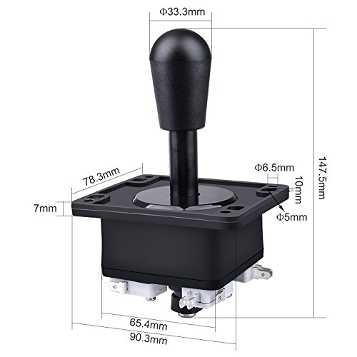 Arcade Game Button and Joystick Kit,Quimat Arcade Controller Kit with 1x 8 Way Joystick,8 Push Buttons(1P/2P White Buttons & 6pcs Black Buttons) for Arcade Video Game Multicade MAME Jamma Game - Thumbnail 4