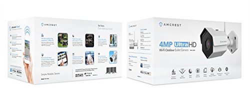 Amcrest 4MP IP Camera WiFi UltraHD Wireless Outdoor Security Camera Bullet - IP67 Weatherproof, 98ft Night Vision, 4-Megapixel (2688 TVL), IP4M-1026 (White) - Amcrest