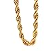 TUOKAY 11mm Thick Rope Chain Heavy Fake Big Gold Rope Chain Costume, Sparkling Big Chunky Hip Hop Faux Gold Chains for Rap Gangsta, 24