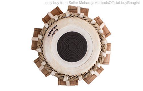 MAHARAJA Basic Tabla Set, Student Tabla Set, Steel Bayan, Dayan with Book, Hammer, Cushions & Cover - Perfect Tablas for Students and Beginners on Budget, Tabla Drums, Indian Hand Drums (PDI-IB)
