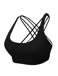 Sujetador deportivo SHAPERX para mujer Soporte ligero acolchado Criss Cross Strappy   to Be Bra