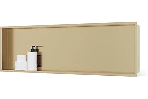 MERRANOX 36''×12'' Shower Niche, Stainless Steel Shower Niche, Recessed Niche Shower for Bathroom Storage, No Tiling Required (Champagne Gold)
