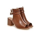 Milesline Women's Leatherette Slingback Peep Toe Ankle Bootie