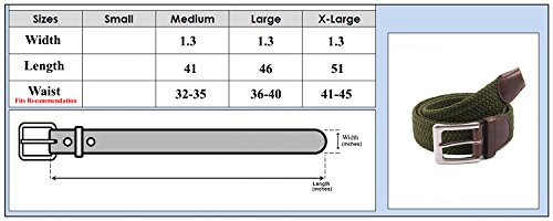 Canvas Elastic Fabric Woven Stretch Multicolored Braided Belts 2041-OLIVE-L