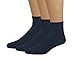 EMEM Apparel Men's Diabetic Circulatory Non-Binding Loose Top Casual Ankle Quarter Low Cut Cotton Seamless Toe Hosiery Socks 3-Pack Navy Large