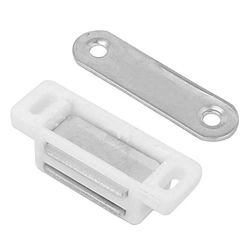 Autoly White Plastic Magnetic Cabinet Catch Latch for Doors Cupboards Drawers Shutters,Pack of 20